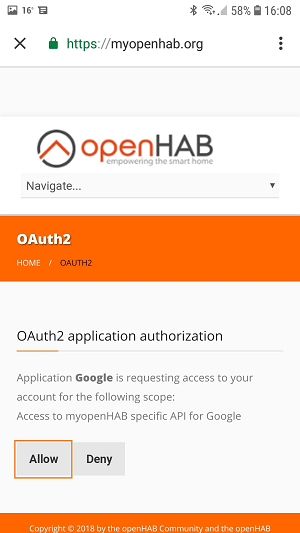 openHAB Google App